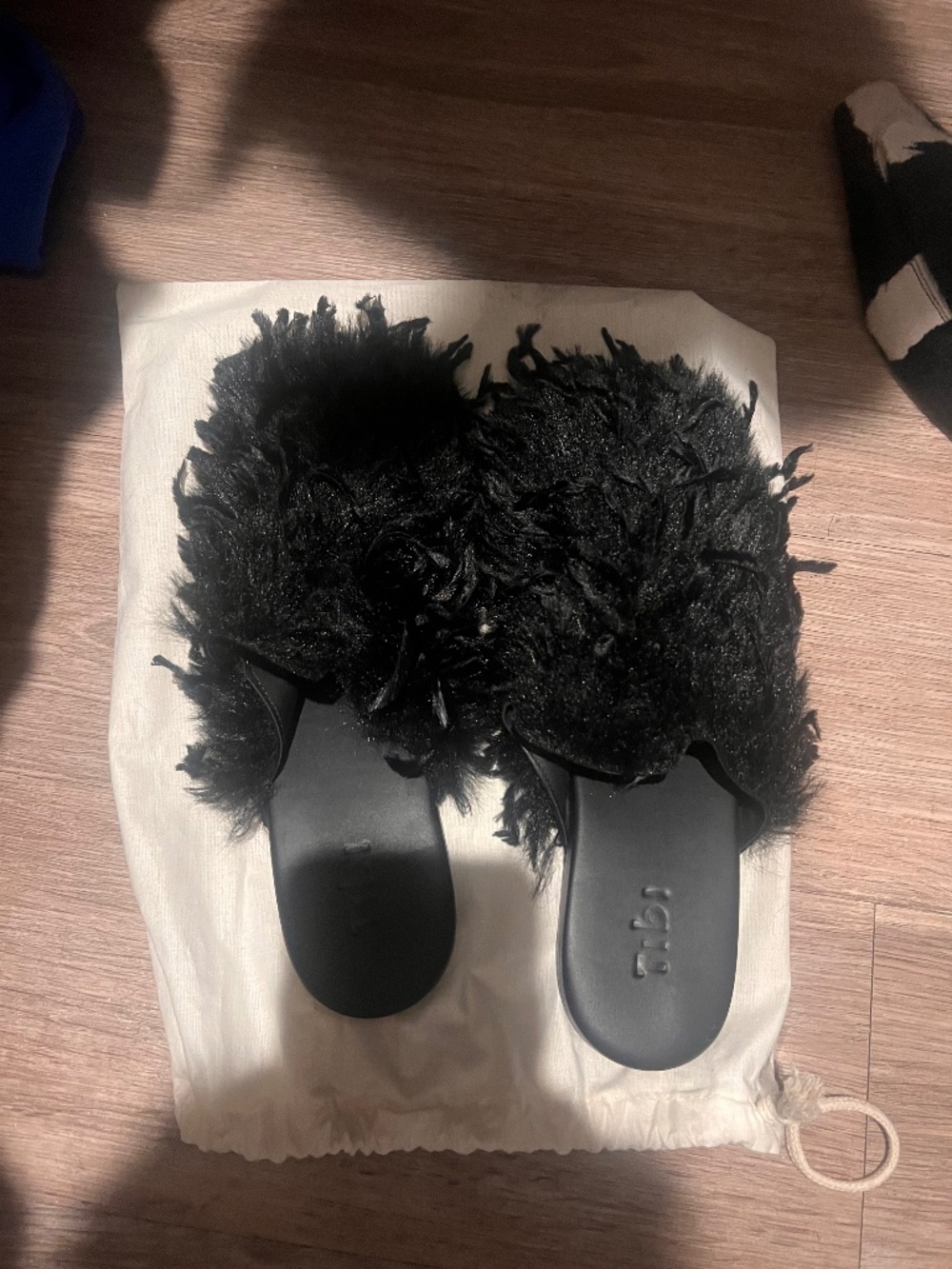 Tibi faux feather shoes